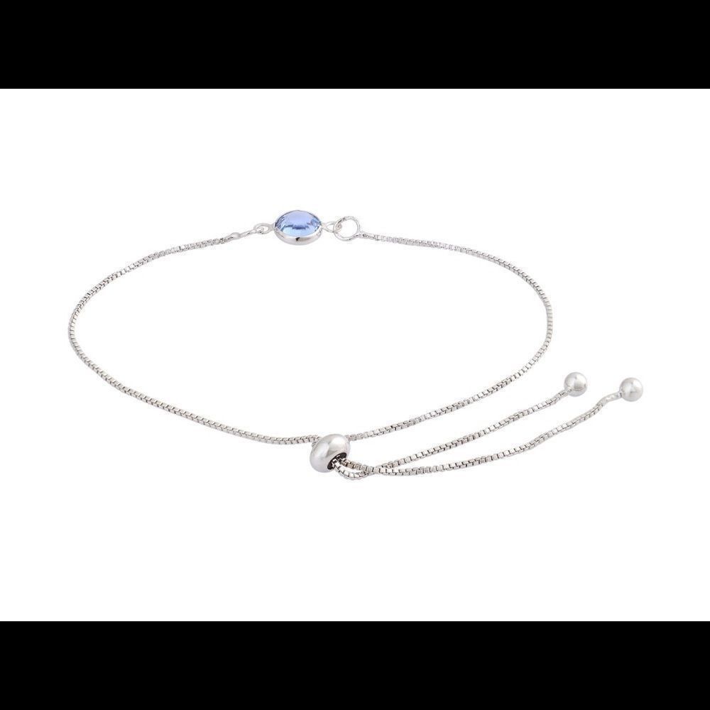 Swarovski pull tie channel bracelet white rhodium